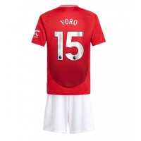 Maglie da calcio Manchester United Leny Yoro #15 Prima Maglia Bambino 2024-25 Manica Corta (+ Pantaloni corti)